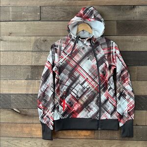 Vintage The North Face Women's Apex Dri Fit Fleeced Lined Hoodie in Red Black